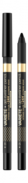 Eveline Waterproof Variete Gel Eyeliner Pencil Водостойкий гелевый карандаш для глаз | 01 Pure Black